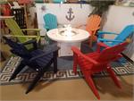 Six Coastline Adirondack Chairs Around a firepit