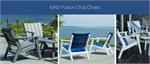An example of three different color combinations of outdoor chairs