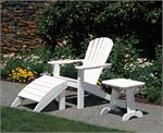 An adirondack chair with and ottoman and side table by Seaside Casual -GottaHaveItInc.com