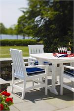 This is a white hampton composite chair made by seaside casual.