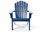 Navy adirondack chair with a white background