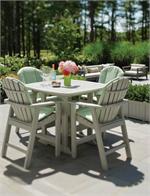 Four Adirondack Bar Chairs around a Table Outside